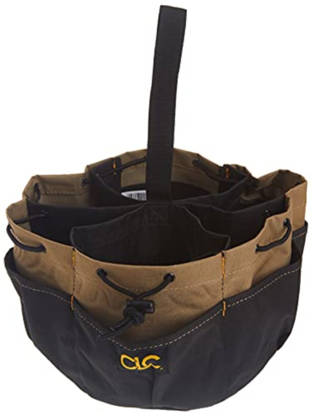 22-Pocket Drawstring Bucket Bag Tool Organizer 10in Round x 6in High